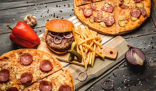2x12” Pizza, 4 Burgers (Chicken / Veg), 12 Wings (Chicken / Veg), 4 Fries & 2 Large Drinks